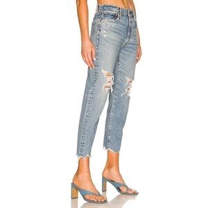 Moussy Vintage Carter Friend High Rise Waist Slim Ripped Jeans in Blue Size 25